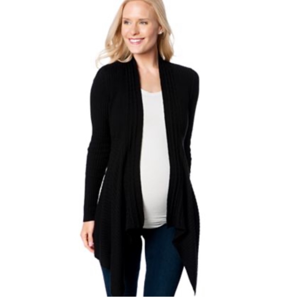 Motherhood Maternity Ribbed Open Front Cardigan